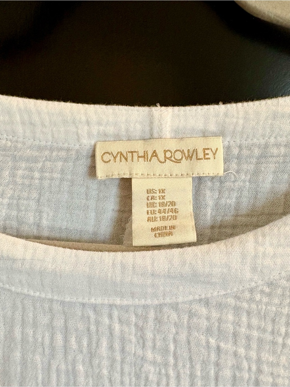 Cynthia Rowley 1X White Cotton GauzeFringe-Sleeve & Hem Women's Top - Picture 2 of 7